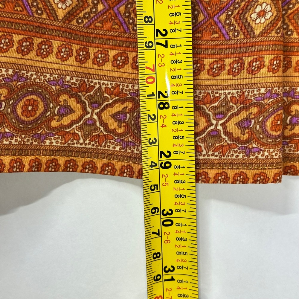 GIGIO USA Orange Floral Boho Bell Sleeve Tassel Babydoll Tunic Top Medium NWT - Picture 6 of 9